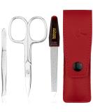 Buy marQus 3-Piece Travel Manicure Set - Solingen Nail Care Kit with Nail Scissors & File - Red - Buy Online on SooperMarket.com