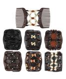 Dadabig 7 PCS Beaded Hair Combs Stretchy Double Hair Comb Elastic Comb Double Hair Combs Clips Hair Clip Stretchy for Women Girls Hair Accessory DIY Hair Styling Tool 7 Styles Lovely - Buy Online on SooperMarket.com