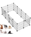 LANGXUN Small Animal Playpen | Portable Metal Wire Pet Playpen for Rabbits, Guinea Pigs, Puppies, and Kittens | Indoor & Outdoor Cage Fence (12 Panels) - Buy Online on SooperMarket.com