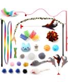 QUOZUO 26 pcs Kitten Toys Cat Toys Cat Toys Variety Pack for Kitty Cat Wand Toy Cat Feather Toys Cat Balls with Bells Cat Mouse Toy Catnip Toys for Indoor Cats - Buy Online on SooperMarket.com