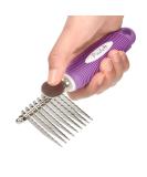 Poodle Pet Dematting Fur Rake Comb Brush Tool - with Long 2.5 Inches Steel Safety Blades for Detangling Matted or Knotted Undercoat Hair. - Buy Online on SooperMarket.com