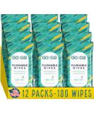 Biodegradable Alcohol-Free Flushable Wet Wipes for Travel | Soothing Aloe & Calendula | 180 Wipes | Made in USA - Buy Online on SooperMarket.com