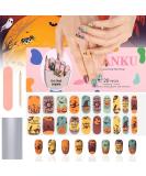 Halloween Gel Nail Polish Strips EBANKU 20 Stickers Halloween Gel Nail Polish Stickers Halloween Pumpkin Witch Nail Wraps with Nail File Stick (UV/LED Lamp Required) - Buy Online on SooperMarket.com