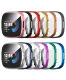 12 Pack Case for Fitbit Versa 4/Fitbit Sense 2 with Screen Protector Haojavo Soft TPU Full Protective Cover Ultra-Thin Scratch Resistant Slim Fit Plated Bumper for Fitbit Versa 4 Sense 2 Accessories - Buy Online on SooperMarket.com