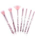 WLLHYF 7 Pack Makeup Brush Set Stylish Glitter Cosmetics Brushes Kit Professional Blending Brush with Crystal Sequins Handle for Eye Shadow Eyeliner Foundation Powder Concealer Blush Lip Women (Pink) - Buy Online on SooperMarket.com