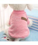 Idepet pet cat dog sweater warm dog sweater cat clothing fleece pet coat for puppies small medium large dog pink & gray (xs pink) xs pink - Buy Online on SooperMarket.com