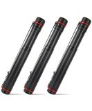 3 Pack Extendable Poster Tubes - Telescoping Art Transport Tubes for Documents, Blueprints & Artwork - Water-Resistant Storage - Hard Plastic, Black - 18-27.5 - 2.75 Opening - Buy Online on SooperMarket.com