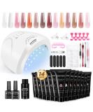 JEWHITENY 14 Colors Poly Extension Gel Nail Kit with SUN1 Lamp - All In One Poly Gel Starter Kit for Manicure Salon - Buy Online on SooperMarket.com