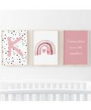 Pompom Prints Set - Rainbow Nursery Decor - Scandi Boho Style - Set of 3 Girls Bedroom Prints (5x7 Inch) - Playroom Wall Art - Buy Online on SooperMarket.com