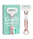 Gillette Venus Deluxe Smooth Sensitive Razor for Women - 5-Layer Blade Rose Gold Perfect Ladies Gift - Buy Online on SooperMarket.com