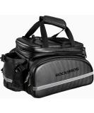 ROCKBROS Waterproof Carbon Leather Bike Rack Trunk Bag - Rear Seat Cargo Pannier Handbag - Buy Online on SooperMarket.com