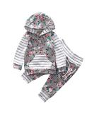 TMEOG Baby Hooded Sweatshirt and Pants Set - Floral Grey (3-6 Months) - Buy Online on SooperMarket.com