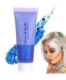 Body Glitter Gel 50ml Face Glitters Body Gel Sequins Shimmer Liquid Eyeshadow Mermaid Sequins Sparkling Chunky Body Lotion Glitter Liquid for Face Body Eye Hair Nail DIY Makeup Decoration-Blue#01 01#Blue - Buy Online on SooperMarket.com