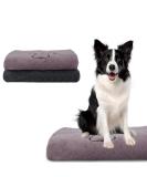 Kinhwa Super Absorbent Microfiber Pet Towel for Dogs & Cats | 2 Pack (50x90cm) - Gray & Violet | Ultimate Dog Bath Towel for Fast Drying - Buy Online on SooperMarket.com