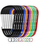 Carabiner Keychain Clip - Aluminum Carabeaner Key Clip,D Ring Shape Caribeener Hook Buckle,Spring Snap Key Chain Clips 12pcs 66lbs Multicolor - Buy Online on SooperMarket.com