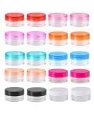 20 Piece Small Jaws Travel Jar Set - Clear Cosmetic Containers with Screw Lids (5ml 10 Colors) | Perfect for Lotion Creams & Travel - Buy Online on SooperMarket.com