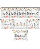 Bridesmaids Makeup Bag Set - Floral Wedding Cosmetic Canvas Bags for Women - Buy Online on SooperMarket.com