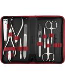 Marqus Solingen 12-Piece Manicure Pedicure Set in Real Leather Etui | Complete Hand & Foot Care - Perfect for Parties - Red - Buy Online on SooperMarket.com