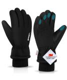 Alisxm Waterproof Touchscreen Winter Gloves for Men & Women - Ideal for Running Skiing Hiking & Cycling | Dark Black - Buy Online on SooperMarket.com