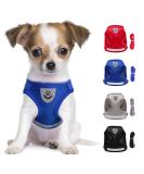 Buy Reflective Soft Padded Dog Harness & Cat Dishes for Small Dogs - Air-Mesh Leash Included | Perfect Fit for Puppies & Cats (Chest 29-33cm) - Blue - Buy Online on SooperMarket.com
