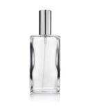 Fantasia perfume flakon empty with atomizer pump oval clear glass bottle to fill yourself with perfume atomizer and cap in refill silver 100 ml (1 Pack) silver single - Buy Online on SooperMarket.com