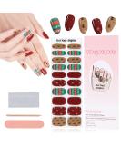 EBANKU Christmas Glitter Gel Nail Polish Strips - Long Lasting, Waterproof Full Wraps Stickers with Nail File & Wipes - UV/LED Lamp Required | SDTRK16 - Buy Online on SooperMarket.com