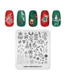 Christmas Nail Art Stamping Plate - Festive Elk, Snowman, Bell, Balloon & Tree Design Tool (CH019) - Buy Online on SooperMarket.com