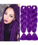 Tess Braids Extensions 60cm - 3 Pack Jumbo Kanecalon Hair Braids for Box Braids - 100g Purple Kunsthaar Extensions - Buy Online on SooperMarket.com