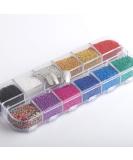 Hisenlee Nail Caviar Beads Set - 12 Colors Micro Balls & Crystals for Nail Art Decorations - Buy Online on SooperMarket.com