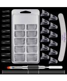 Metagio 100 Piece Dual Nail Forms Set - Gel & Acrylic Nail Extension Kit with Clips Dual-Ended Brush & Nail File - Perfect for International Shipping - Buy Online on SooperMarket.com