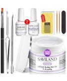 Saviland Builder Nail Gel Kit - All-In-One Hard Gel Extension Kit with Clear Builder Gel, Base Gel, Rubber Base & Nail Forms - Manicure Starter Kit for Home DIY - Buy Online on SooperMarket.com