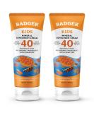 Badger Kids Sunscreen Cream SPF 40 Organic Mineral Sunscreen 2.9 fl oz (2 Pack) - Buy Online on SooperMarket.com