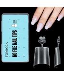TOMICCA Short Coffin French Edge Nail Tips - 510pcs Half Cover False Nails | Natural Matte Acrylic Extension Tips | 15 Sizes for Salon Nails - Buy Online on SooperMarket.com