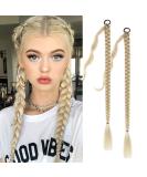 Fulang Hair 2pcs Braid Ponytail Extension - Faded Gold Braided Hair Tie for Long Ponytail Art - Ideal for Women - Buy Online on SooperMarket.com