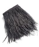 HAPPY FEATHER 2 Yards 5-6inch Black Ostrich Feathers Trim Fringe for DIY Dress Sewing Crafts Costumes Decoration - Buy Online on SooperMarket.com