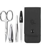 marQus 4-Piece Manicure Set for Women and Men with Sharp Nail Scissors, Tweezers, Nail Clippers & Sapphire Nail File from Solingen - Ideal for Traveling Manicure and Pedicure Carbon - Buy Online on SooperMarket.com