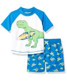 Simple Joys by Carter's Baby Boys' Swimsuit Trunk and Rashguard Set Rash Guard 3 Years Blue White Dinosaur - Buy Online on SooperMarket.com