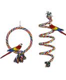 Aedcbaide Bird Parrots Toys 2 Pack Parakeet Parrot Swing Chewing Hanging Toys with Bell 59inch Bird Cotton Rope and 7Inch Diameter Bird Hanging Swing for Budgie Cockatiels Conures Finches - Buy Online on SooperMarket.com