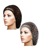 Waydress 2 Pieces Mesh Hair Net Rayon Knit Snood Women Crocheted Sleep Cap (Black, Gray) - Buy Online on SooperMarket.com