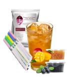 Ultimate Bubble Iced Tea Kit Passion Fruit - Featuring Mango and Bluberry Juice Pobbles and Colourful Compostable Straws - Buy Online on SooperMarket.com