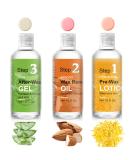 Demine Pre and Post Wax Care Kit - Professional Women's Waxing Kit with Cleanser, Remover Oil, and Aloe Vera Gel - Buy Online on SooperMarket.com