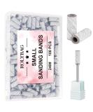 Rolybag 100pcs Sanding Bands Nail Drill Bits - 240 Grit Extreme Fine for Acrylic Nails & Gel - Professional Manicure & Pedicure | Zebra Pattern - Buy Online on SooperMarket.com