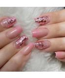 24 pieces of wrong nails short angular press on nails French pink shiny artificial nails nails to stick on with design reusably natural acrylic fingernails finger nails for women and girls - Buy Online on SooperMarket.com