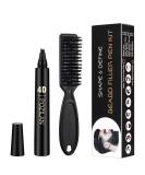 Beard Pencil Filler For Men with Bristle Beard Brush, Water Proof Micro-Fork Tip Beard Pen - Long Lasting, Natural Looking Barber Pencil Mustache Kit for Men Beard, Moustache, Eyebrows (Black) - Buy Online on SooperMarket.com