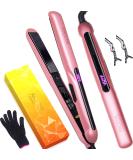 ANGENIL Argan Oil 2-in-1 Hair Straightener & Curler | Professional Portable Flat Iron | 1 Inch Dual Voltage LCD Display | Pink - Buy Online on SooperMarket.com
