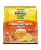 Tropical Sun Intant Lemon and Ginger Herbal Tea. Sweet Spicy & Refreshing! - 24 Sachets (Pack of 1) - Buy Online on SooperMarket.com