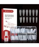 Clear Long Coffin False Nail Tips BOLASEN 500Pcs Full Cover Ballerina False Nails and Glue Fake Nails Artificial Fingernails Tip Clear Acrylic Nail Tips for Nail Salon & Home DIY 10 Sizes 500 Count (Pack of 1) - Buy Online on SooperMarket.com