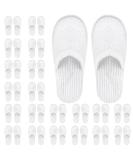 Frcctre 20 Pairs White Disposable Slippers, Closed Toe Soft Coral Fleece SPA Slippers for Women and Men, Comfortable Non-Slip Disposable Slippers for Travel Guests Hotel Home Salon - Buy Online on SooperMarket.com