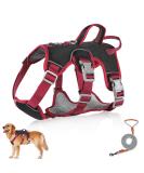 Multi-Purpose Dog Harness with Leash Set - Outbreak-Proof Safety Dishes for Small & Medium Dogs (Black L) - Durable Anti-Train Dog Harness - Buy Online on SooperMarket.com
