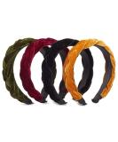 Glamlily 4 Pack Velvet Braided Headbands for Women - Wide Non-Slip Padded Hair Accessories (4 Colors) - Buy Online on SooperMarket.com